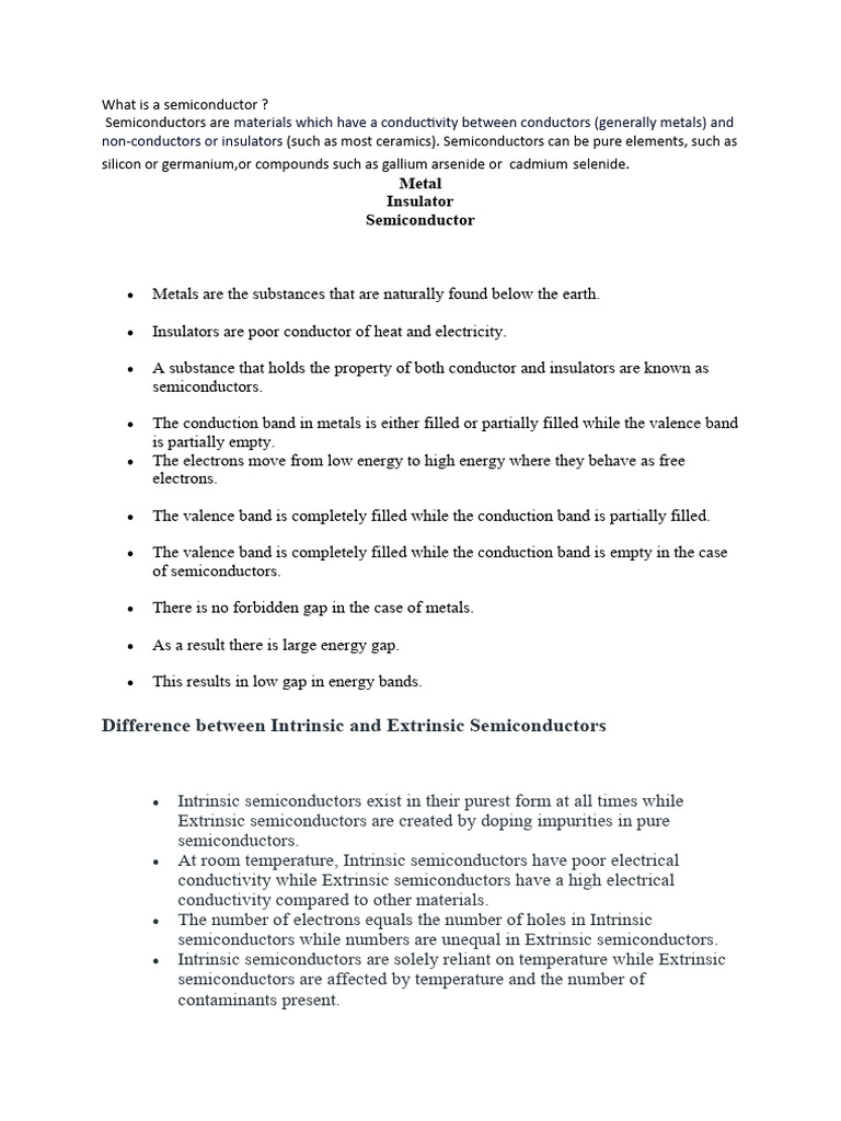 What Is A Semiconductor Pdf Semiconductors Electrical Resistivity