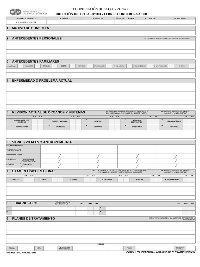 002 CONSULTA EXTERNA | PDF | Examen físico | Ciencias de la Salud