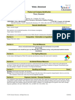 Safety Data Sheet - Distilled Water | PDF | Dangerous Goods | Toxicity