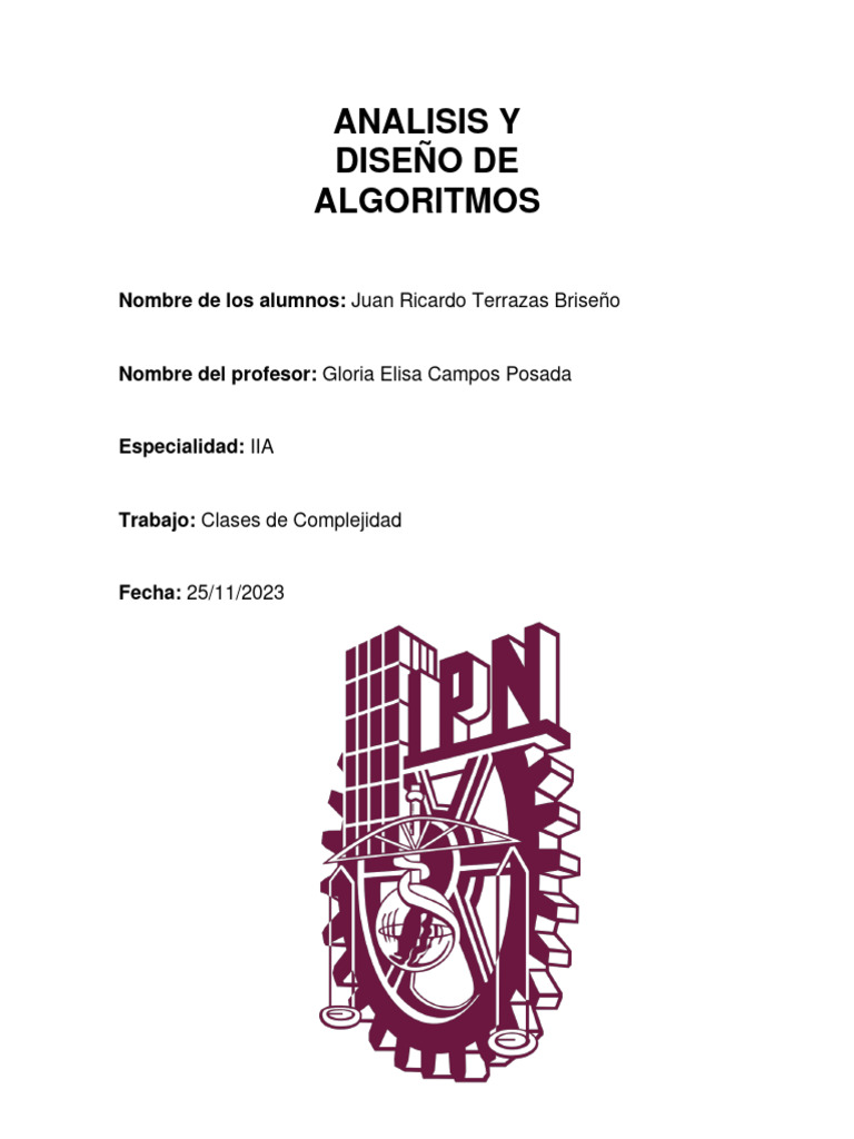 CLASES DE COMPLEJIDAD PDF