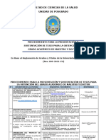 Procedimiento para La Presentación y Sustentación de Tesis Posgrado FCS