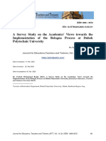 A Survey Study On The Academics' Views Towards The Implementation of The Bologna Process at Duhok Polytechnic University