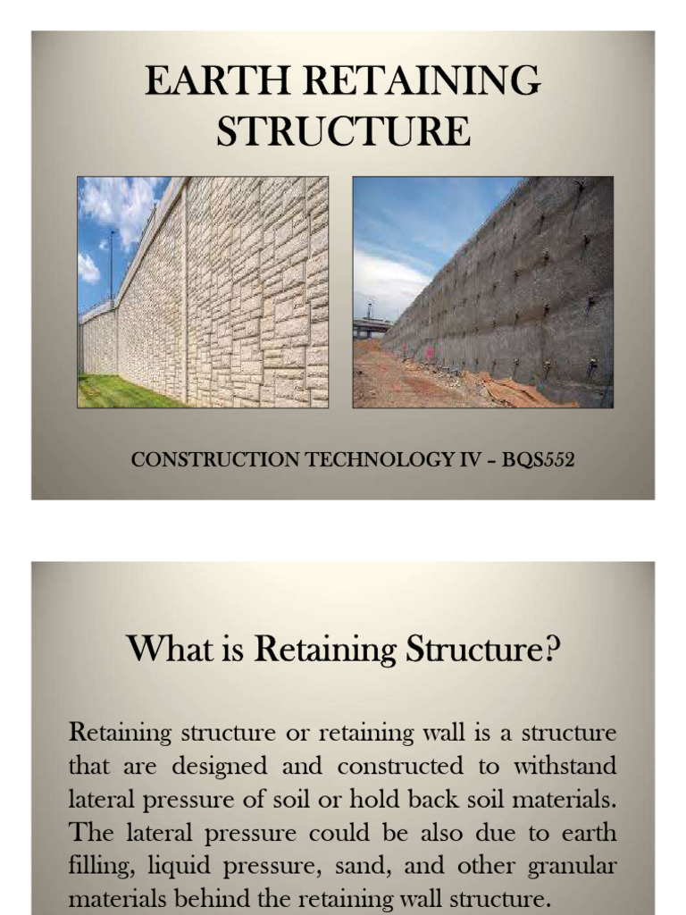 BQS552 Earth Retaining Structure PDF Deep Foundation Building
