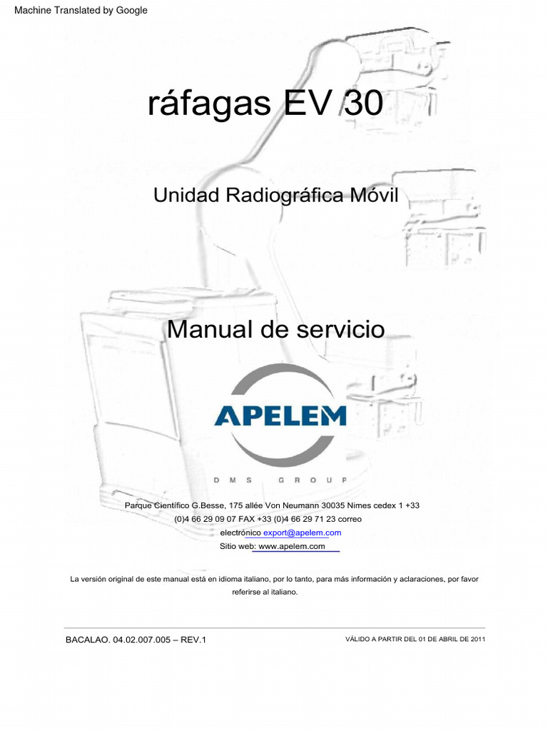 Apelem Rafale EV 30 XRay Service Manual PDF Ingenieria