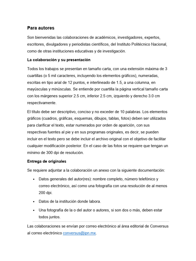 Guía para Colaboradores de Conversus | PDF | Publicación
