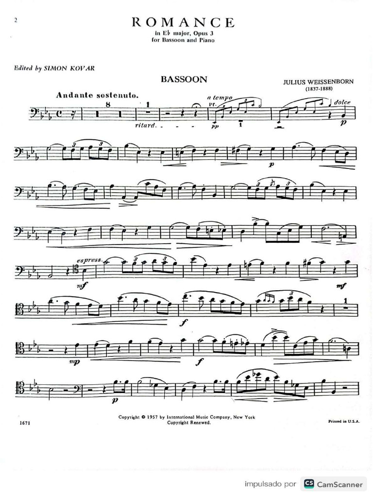 Weissenborn Romance Bassoon Part PDF