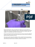 Chemistry 12 How Do You Find The Ion Concentration in A Tap Water Sample