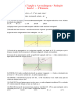 Exercícios de Fixação e Aprendizagem Refração