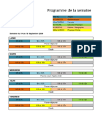 Programme de La Semaine