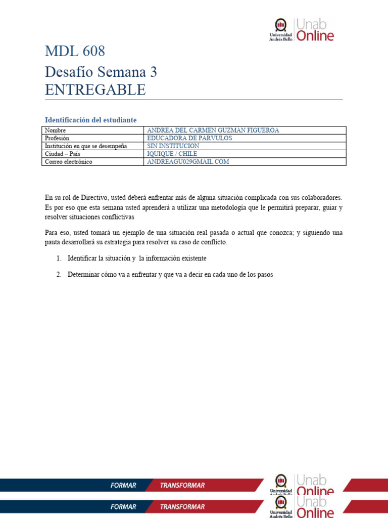 Gestion De Recursos Humanos Desafio 3 Pdf Enseñando Maestros