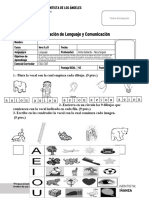 Evaluación de Lenguaje - Vocales 1ero