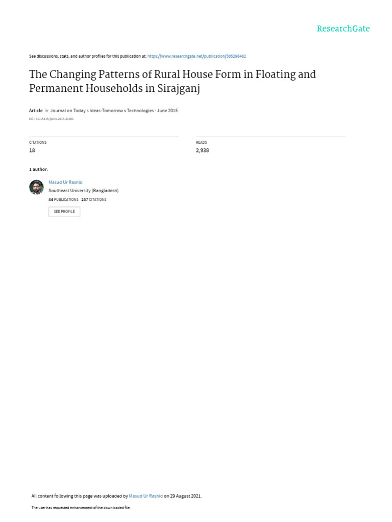 The changing patterns of rural house form in float pdf river wall