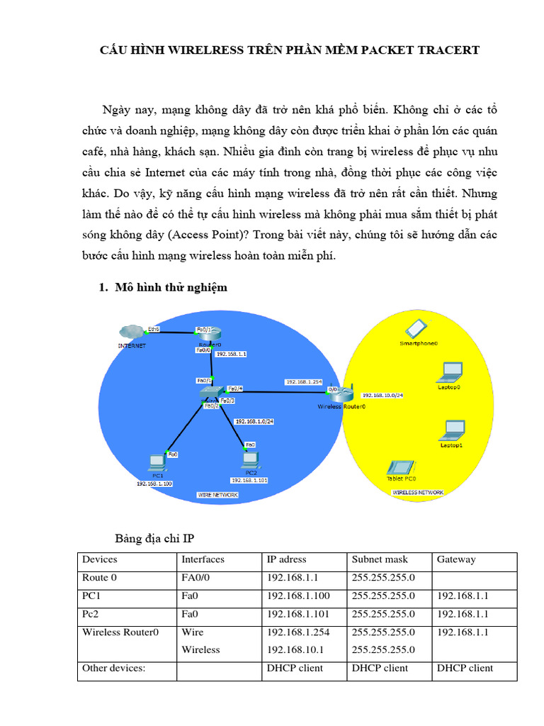 Config Wireless On Packet Tracer | PDF
