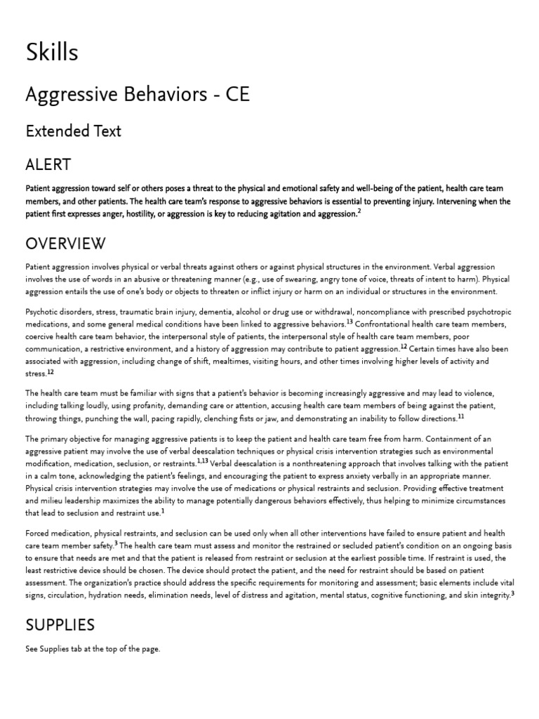 Aggressive Behaviors - Extended | PDF | Anger | Self Harm