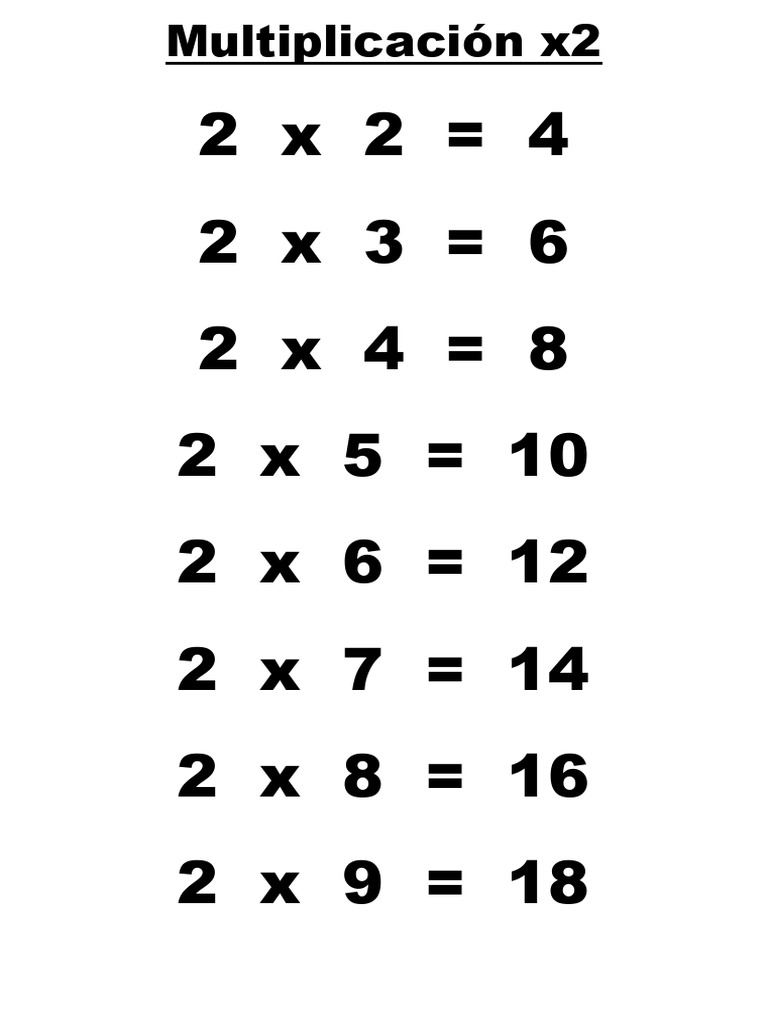 Multiplicación x2 | PDF