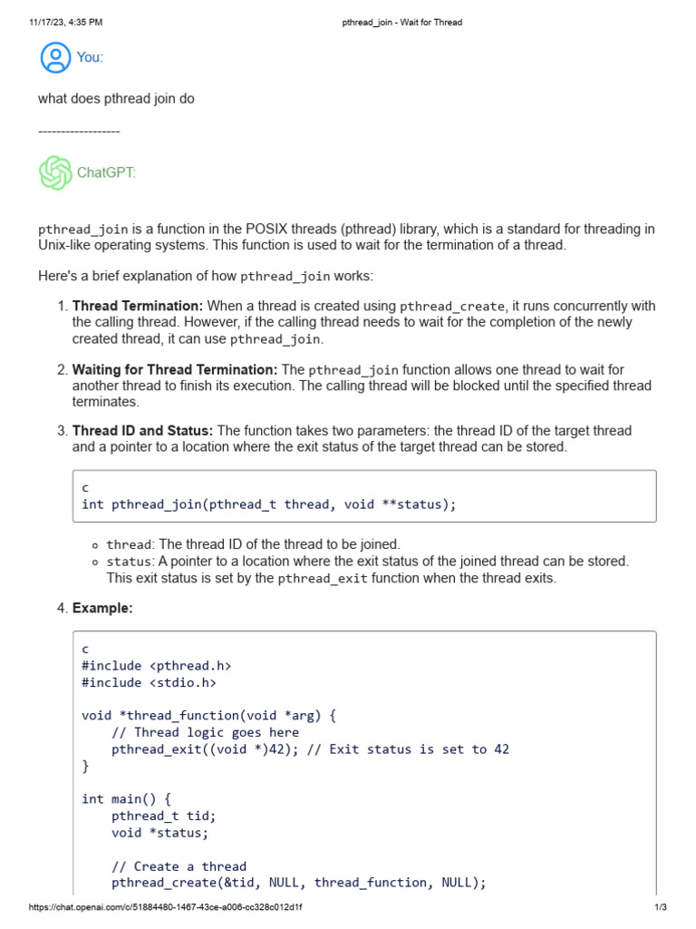 Pthread - Join - Wait For Thread | PDF | Pointer (Computer Programming ...