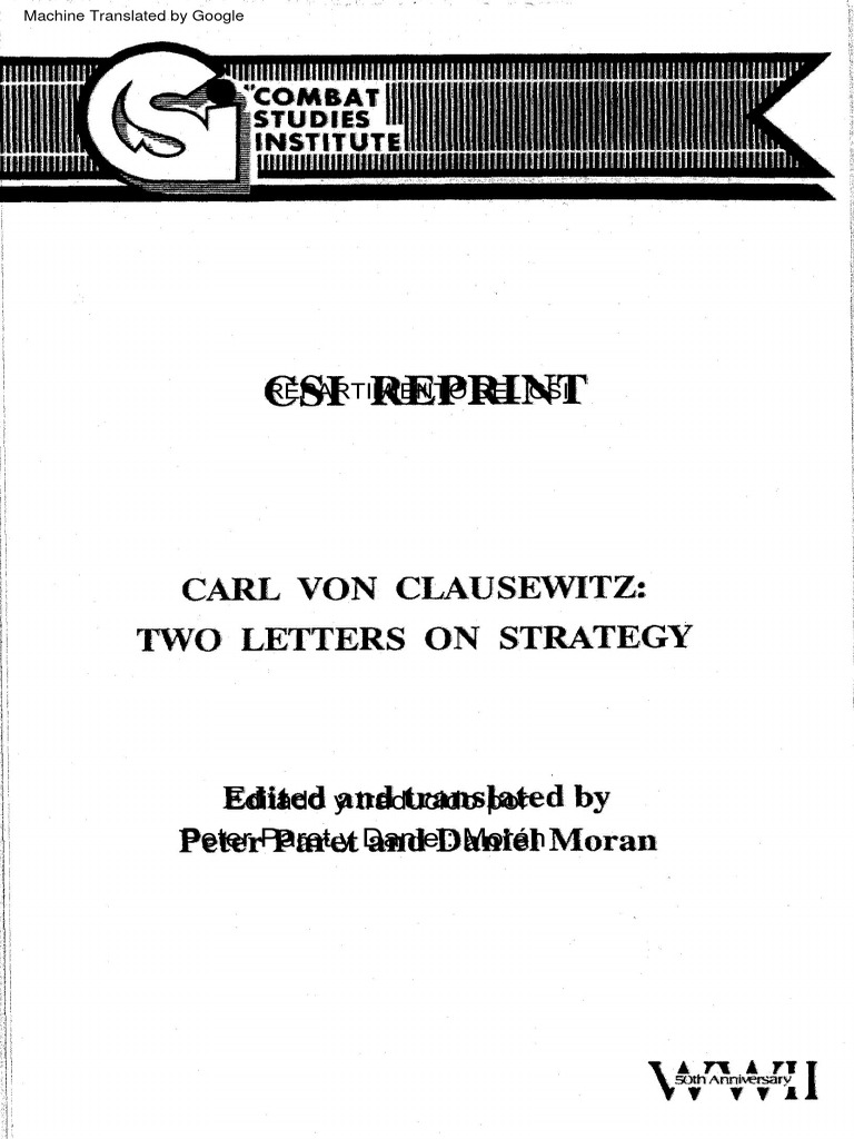 Carl Von Clausewitz - Carl Von Clausewitz - Two Letters On Strategy ...