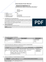 Esquema Proyecto de Aprendizaje 2°