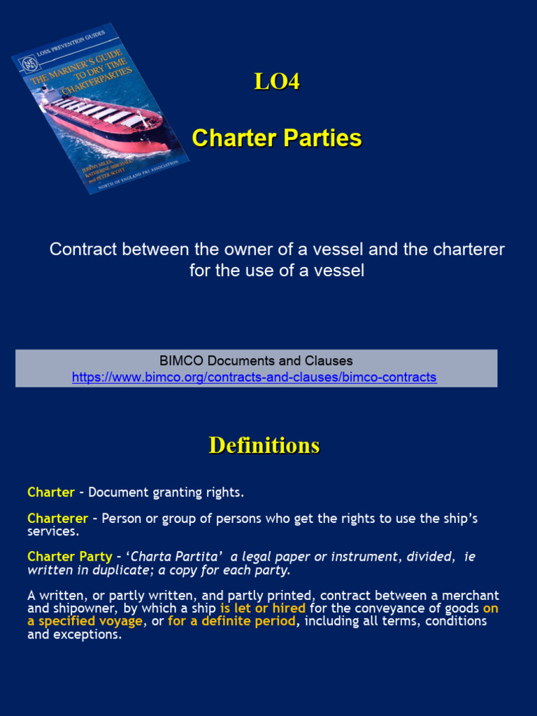 1 - LO4 - 1a Charter Parties | PDF | Oil Tanker | Ships