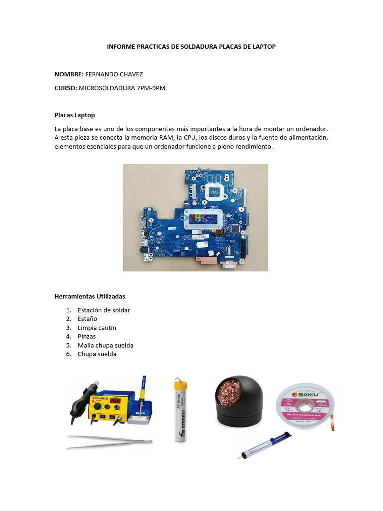 Prácticas de Soldadura en Placas de Laptop | PDF | USB | Hardware de la ...