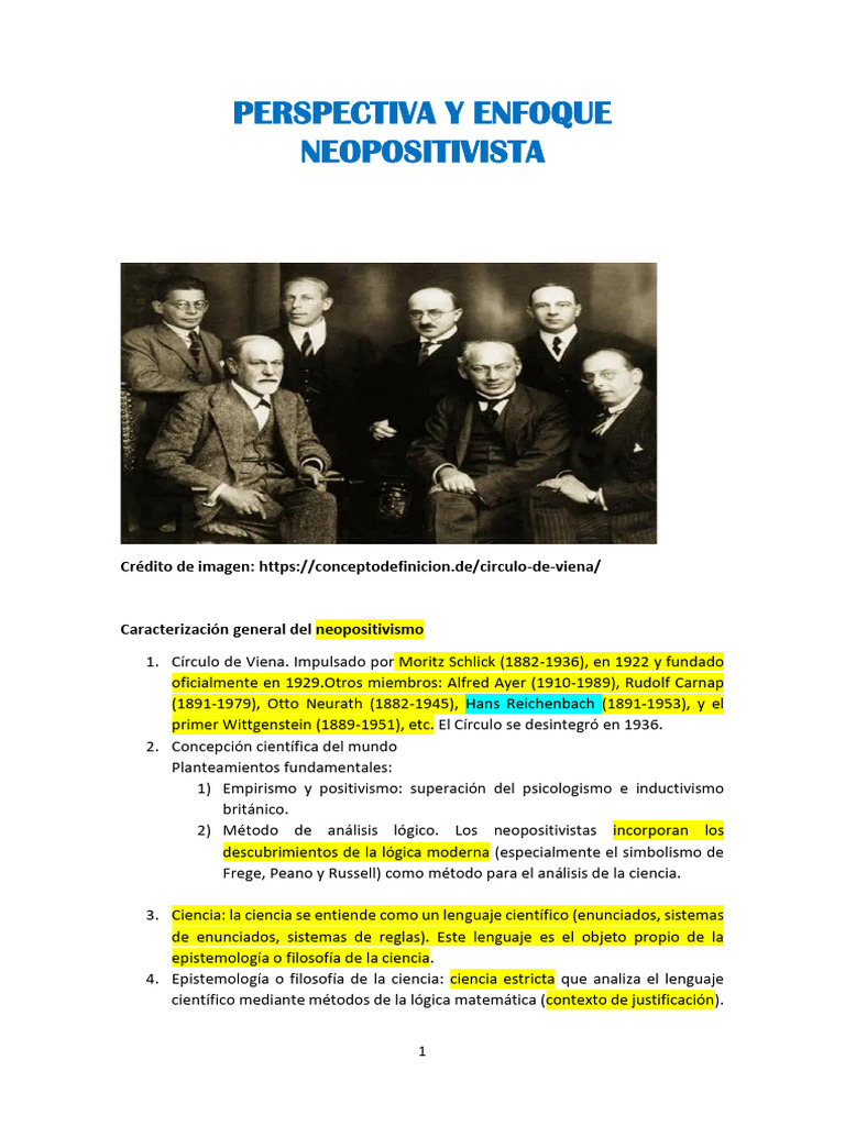 Neopositivismo y el Círculo de Viena | PDF | Epistemología ...