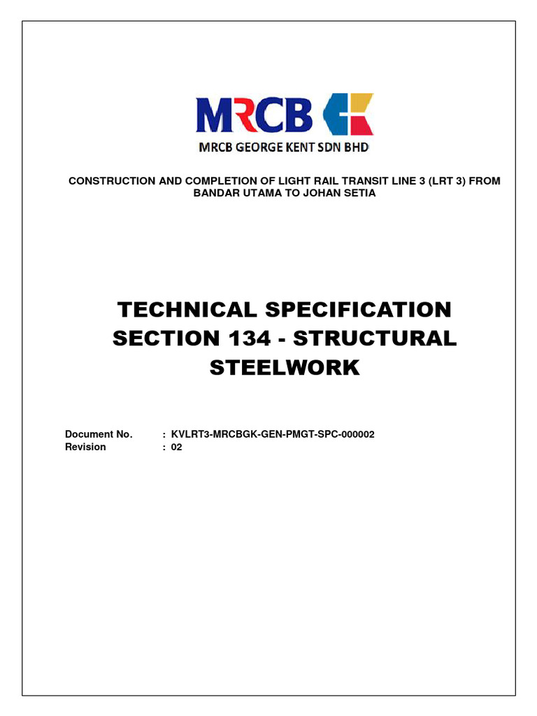 Technical Spec Section 134 - Structural Steel Work | Download Free PDF ...