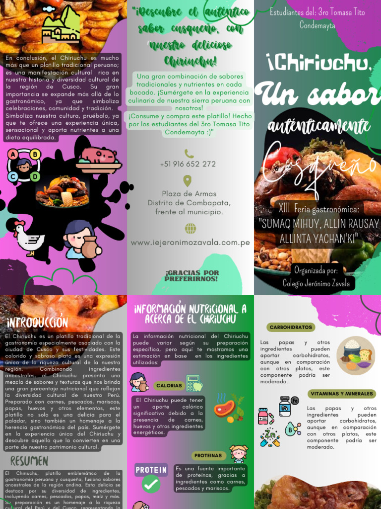 Tríptico, Chiriuchu, Un Sabor Auténticamente Cusqueño | PDF | Carne