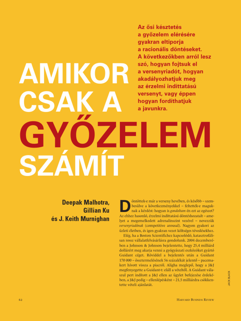 HBR Amikor Csak A Győzelem Számít | PDF