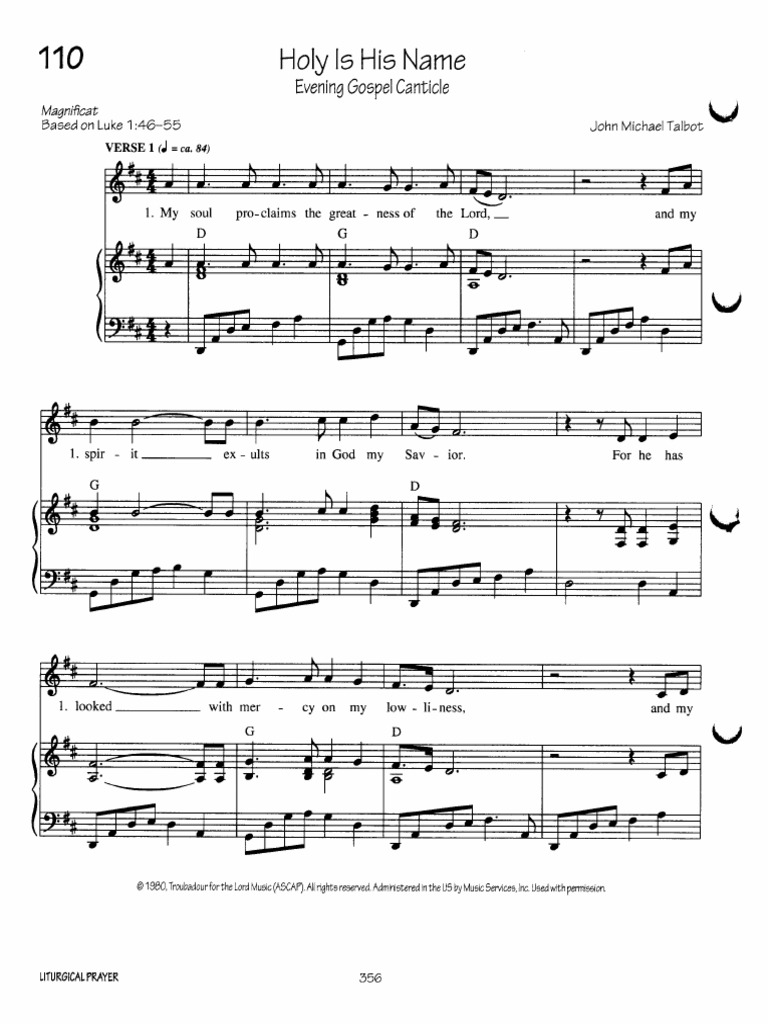 Holy Is His Name Lyrics _ Holy Is His Name Magnificat – WSSZVP