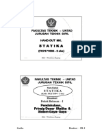 Statika PB.01 - TM.01 - 02 Pendahuluan - Prinsip - Gaya