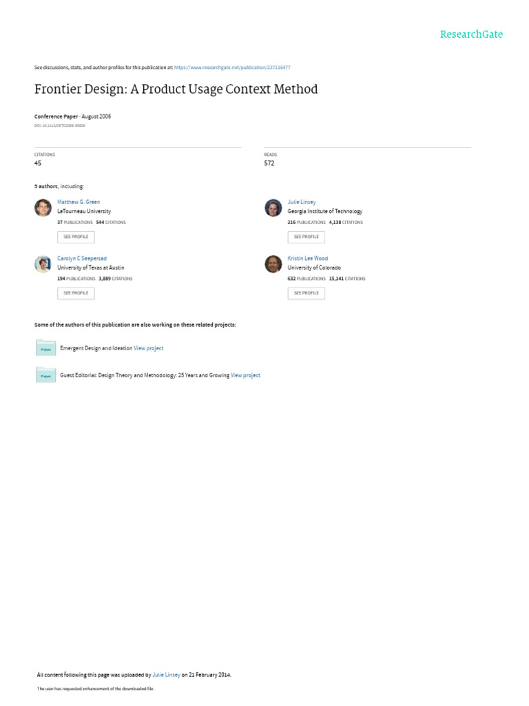Frontier Design A Product Usage Context Method | PDF | Methodology ...