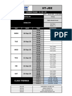 Iit-Jee: Class Timings