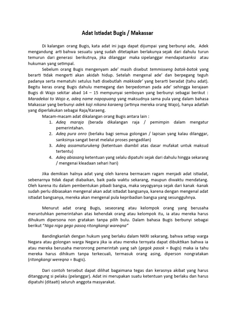 Adat Istiadat Bugis Pdf