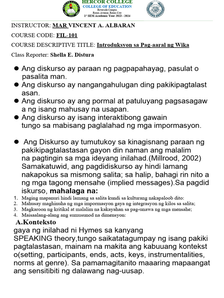 KABANATA VI Diskurso | PDF