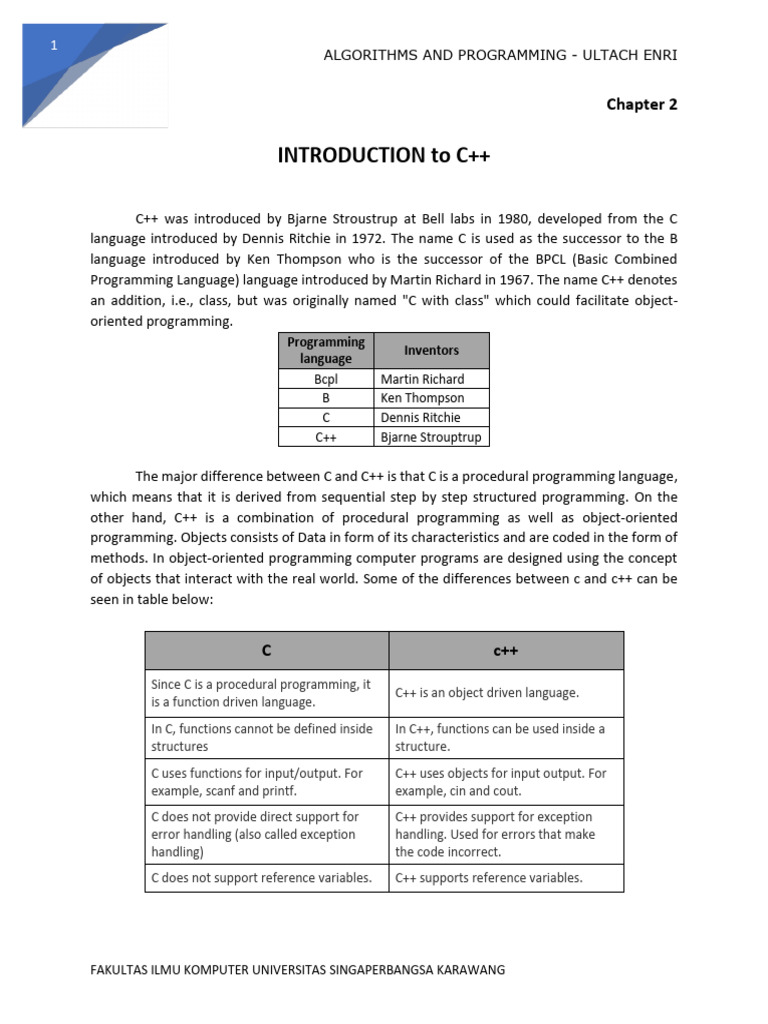 Introduction C++ | PDF | C++ | Computer Science