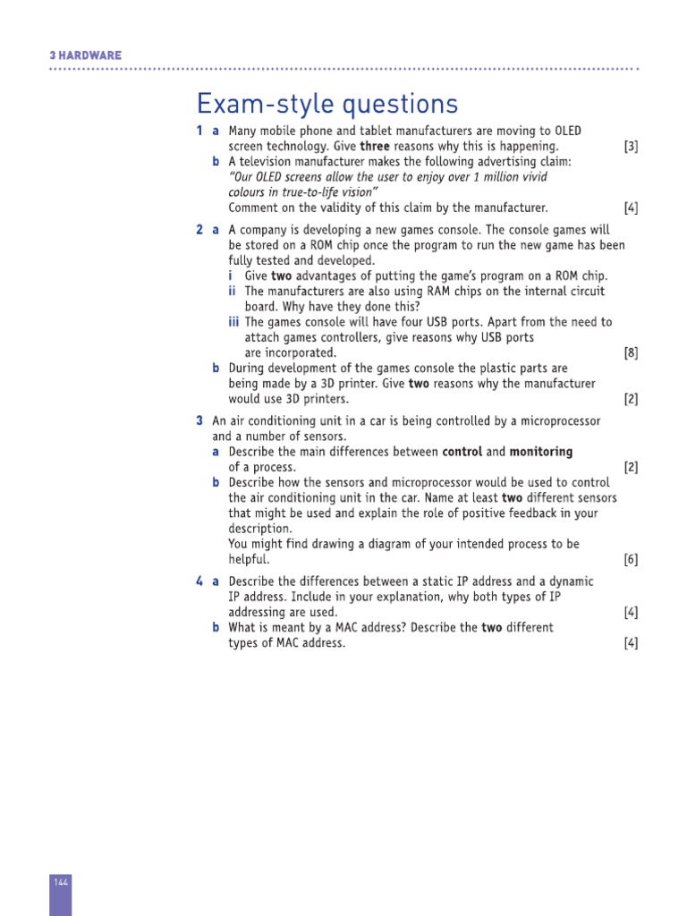 CH 3 Hardware Qus | PDF
