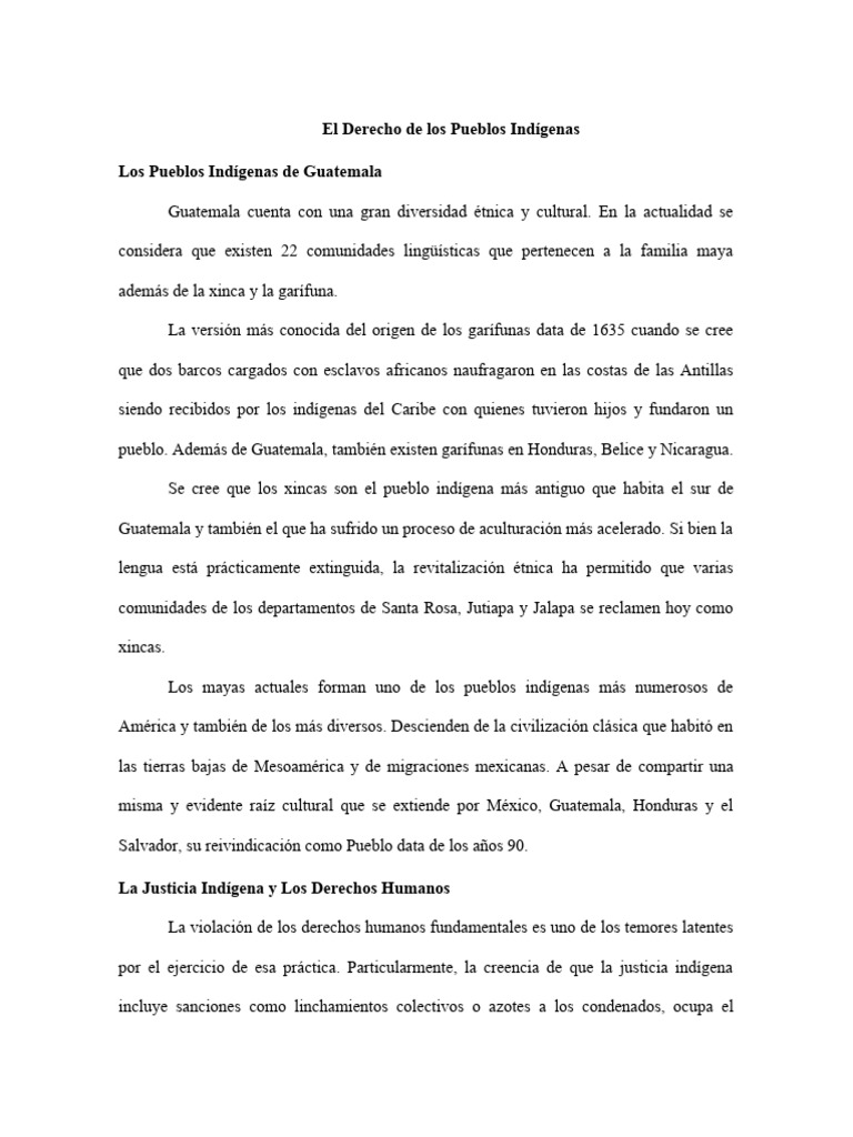 Derechos y Justicia de Pueblos Indígenas | PDF | Guatemala | Corrupción ...