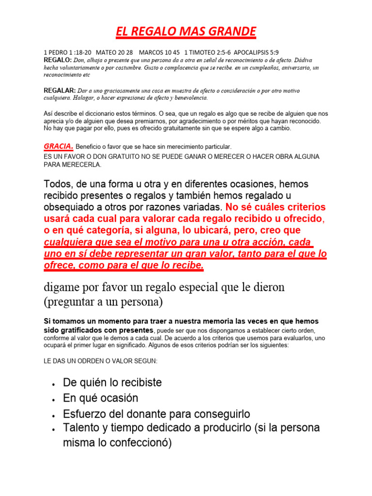 El Regalo de la Salvación en Cristo | PDF
