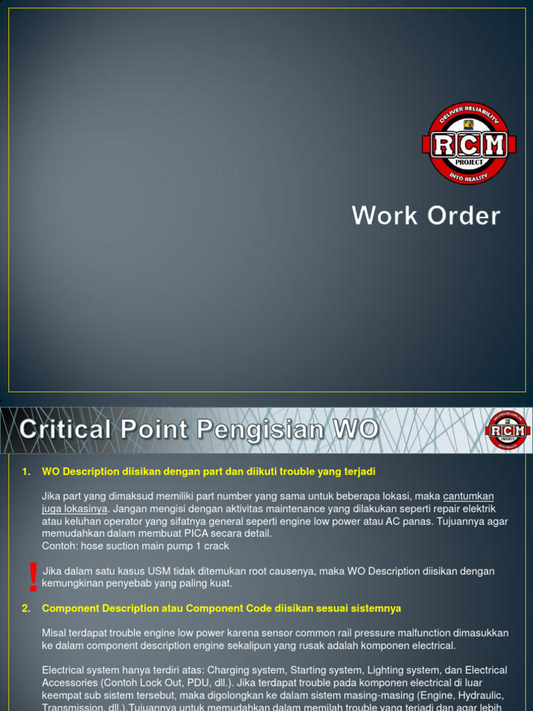 Contoh Pengisian Work Order yang Tepat | PDF | Pengelolaan Keuangan & Uang