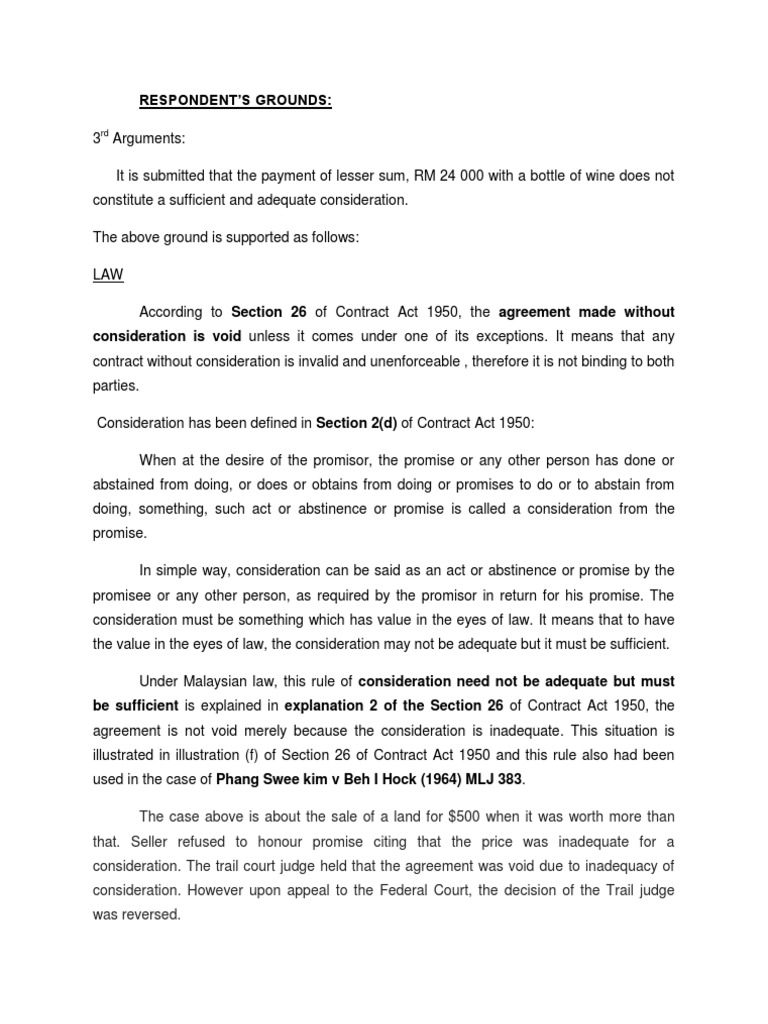 🎉 Contract without consideration is void exception. Agreement without