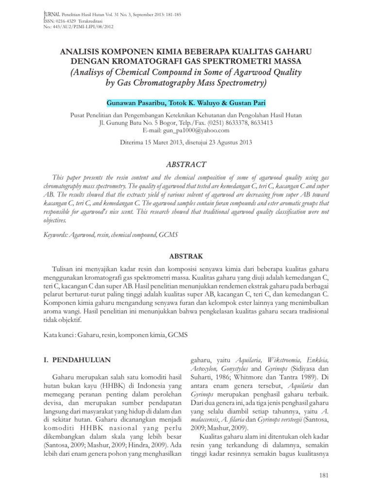 Jurnal Gc-Komponen Kimia | PDF