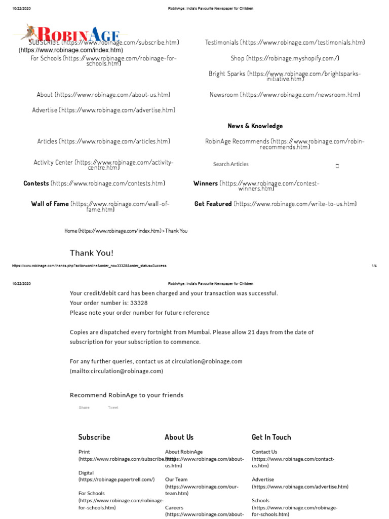 Robinage India S Favourite Newspaper For Children Pdf Newspapers