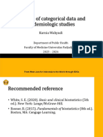 Analysis of categorical data and epidemiologic studies - topic 8