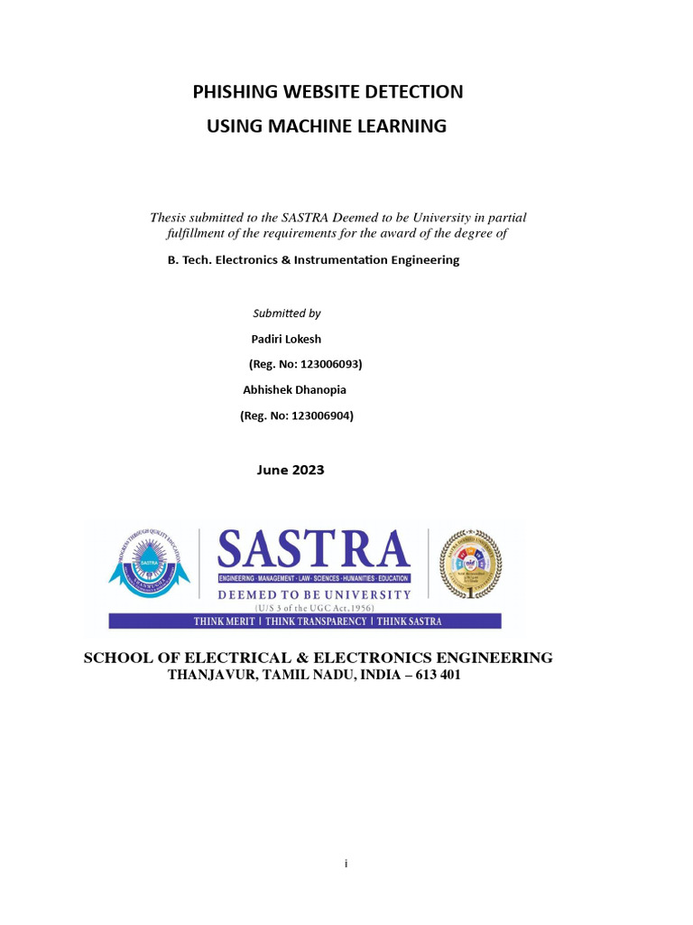 Phishing Website Detection Using Machine Learning | PDF | Phishing ...
