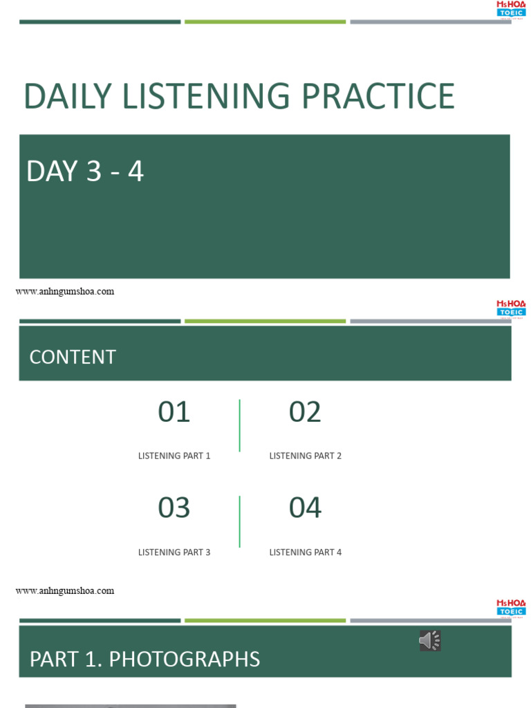 Listening Daily Listening Practice Day 3 4 Pdf