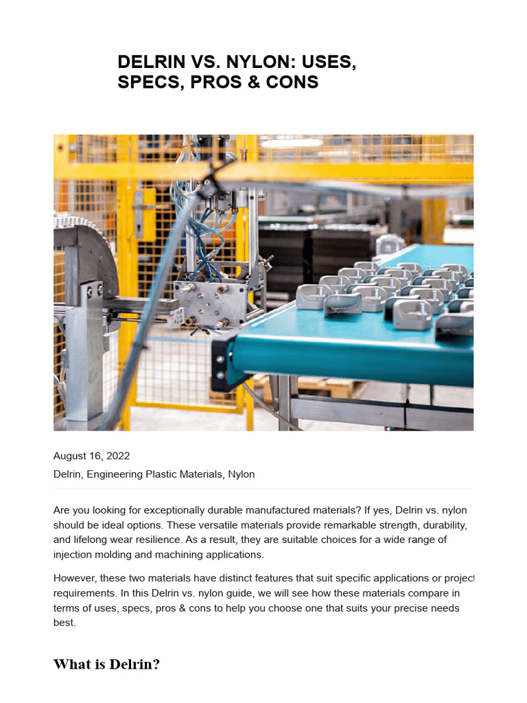 Delrin vs. Nylon Uses, Specs, Pros & Cons Severna Operations