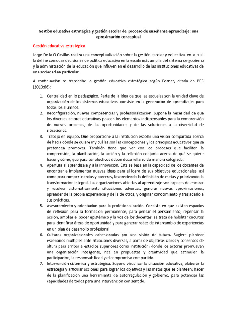 Gestión educativa estratégica y escolar | PDF | Crecimiento personal y ...