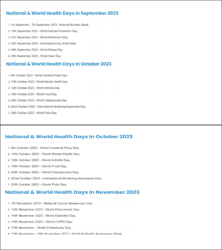 Health Days PDF