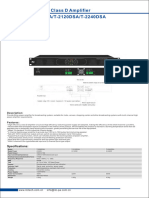 2 Channel Class D Amplifier T-2060DSA/T-2120DSA/T-2240DSA: Specifications