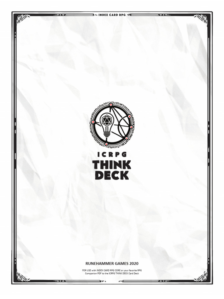 ICRPG Think Deck: A Creative Guide | PDF | Playing Cards